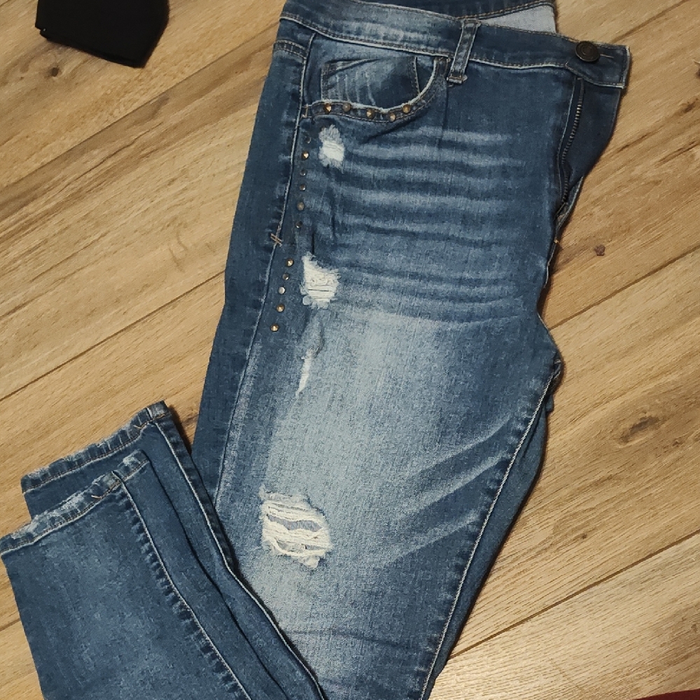 Mudd Blue Distressed Skinny Jeans